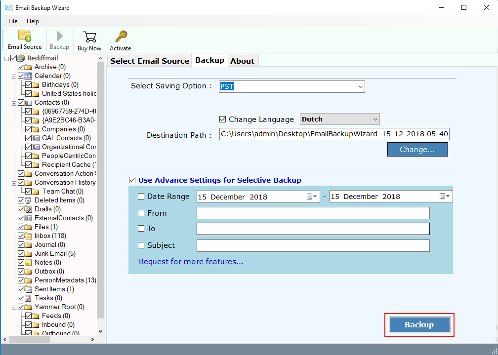 rediffmail migration process